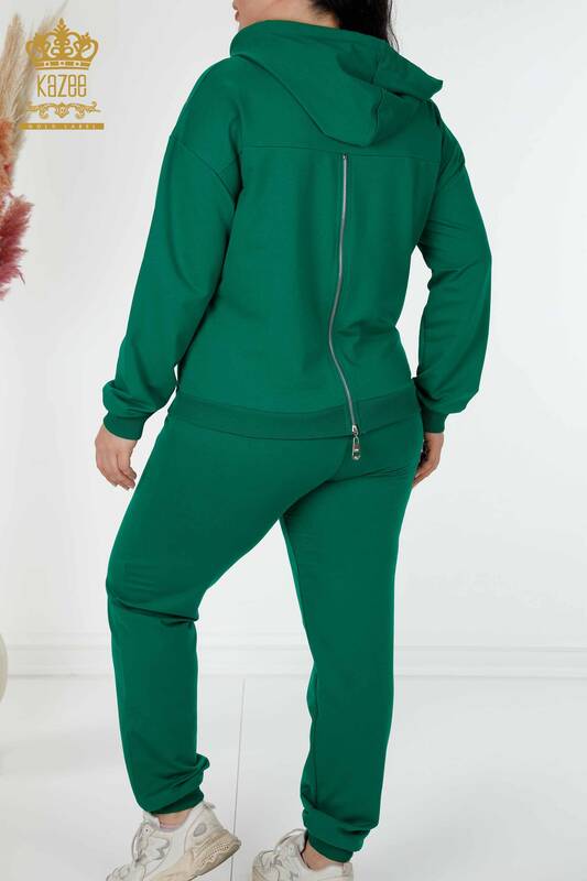 женский спортивный костюм оптом зеленый с капюшоном - 17483 | КАZEE