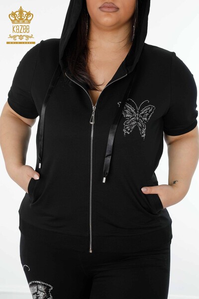 Женский спортивный костюм, оптовая продажа, бабочка, черный - 17391 | КАZEE - Thumbnail