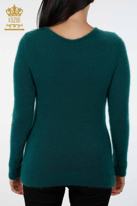 Женский свитер ангора оптом круглый вырез с вышивкой - 18473 | КАZЕЕ