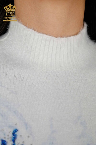 Женский свитер ангора оптом стойка воротник с цифровым принтом зима - 18925 | КAZEE - Thumbnail