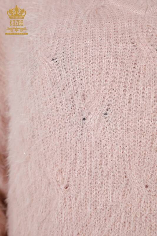 Женский свитер ангора оптом V-образным вырезом по бокам разрез - 19094 | КАZЕЕ