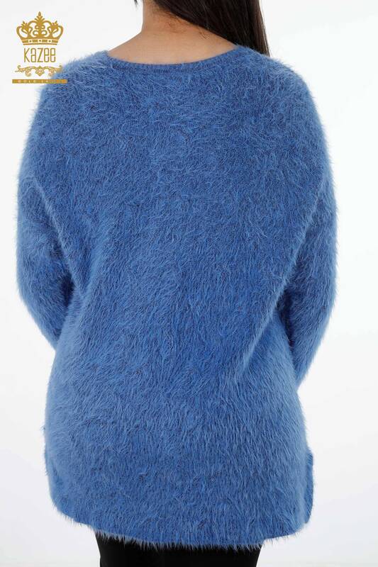 Женский свитер ангора оптом V-образным вырезом по бокам разрез - 19094 | КАZЕЕ