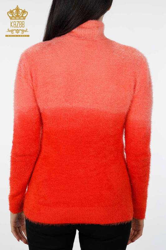 Женский свитер ангора оптом водолазка градиент с логотипом фирмы - 18586 | КАZЕЕ