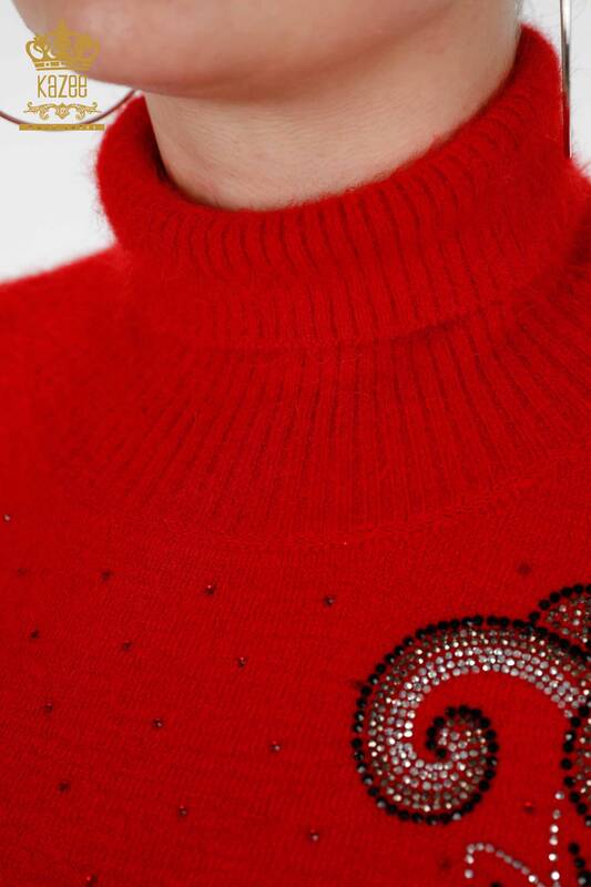 Женский свитер ангора оптом водолазка с камнями узорами - 18901 | КАZЕЕ