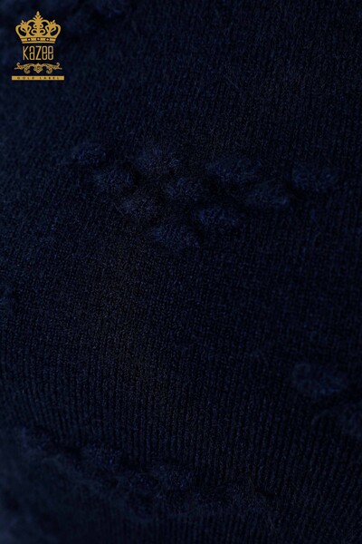 Женский свитер ангора оптом водолазка с вышивкой в виде ромбик - 18720 | КАZЕЕ - Thumbnail