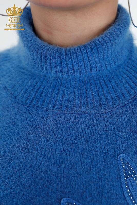Женский свитер ангора оптом водолазка вышивка с узорам камнями - 18873 | КАZЕЕ