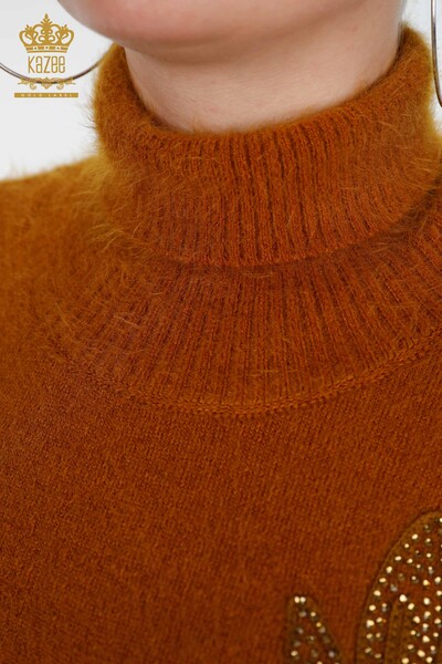 Женский свитер ангора оптом водолазка вышивка с узорам камнями - 18873 | КАZЕЕ - Thumbnail