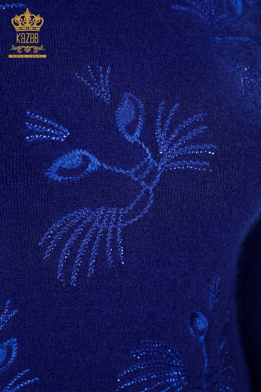 Женский свитер ангора оптом вышивка с камнями в виде кошки - 18759 | КАZЕЕ