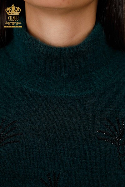 Женский свитер ангора оптом вышивка с камнями в виде кошки - 18759 | КАZЕЕ - Thumbnail