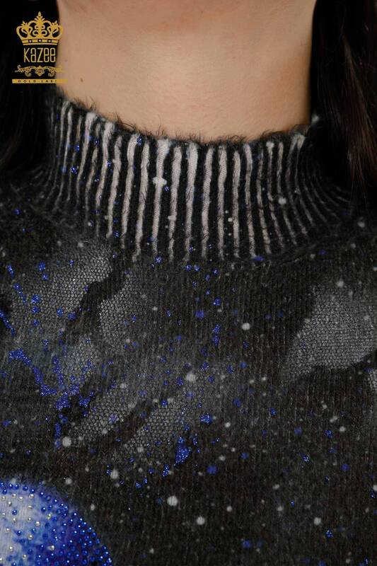Женский свитер оптом Ангорский узор Электрический цвет - 16001 | КАZEE