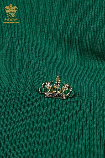 Женский трикотажный свитер оптом - Базовый - Американская модель - Зеленый - 16271| КАZEE - Thumbnail
