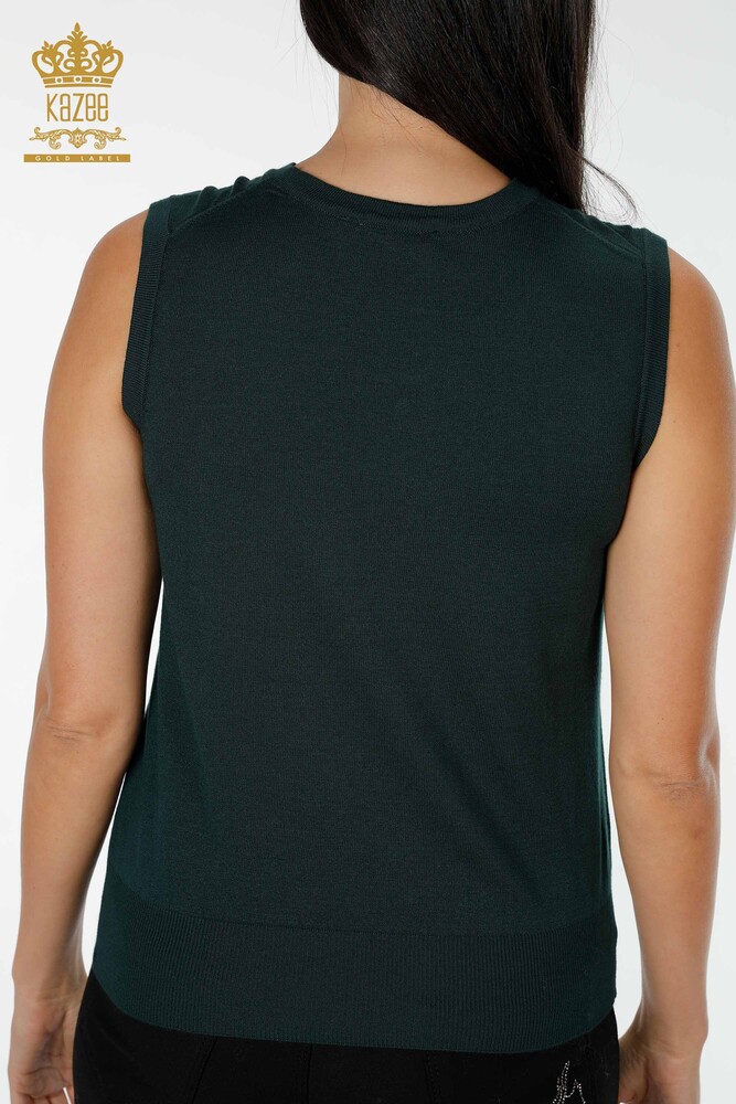 Женский трикотаж оптом без рукавов темно-зеленый - 16922 | КАZEE - 6