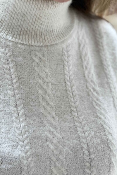 Женский вязаный свитер оптом с рисунком из ангоры - 19067 | КАZЕЕ - Thumbnail