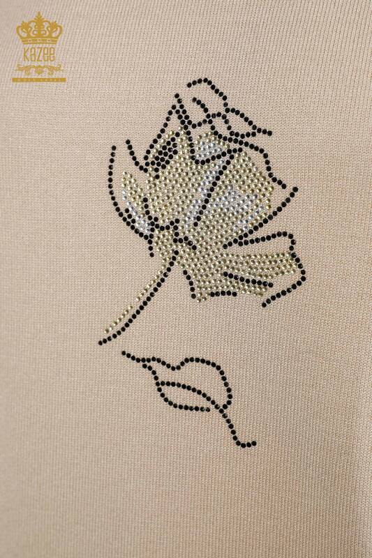 Женский трикотаж свитер оптом американка круглый вырез с камнями ввыде цветов - 16908 | КАZЕЕ