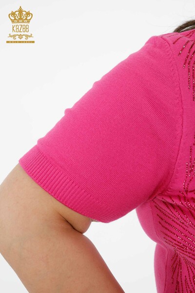 Женский трикотаж свитер оптом американка круглый вырез с стразами - 16951 | КАZЕЕ - Thumbnail