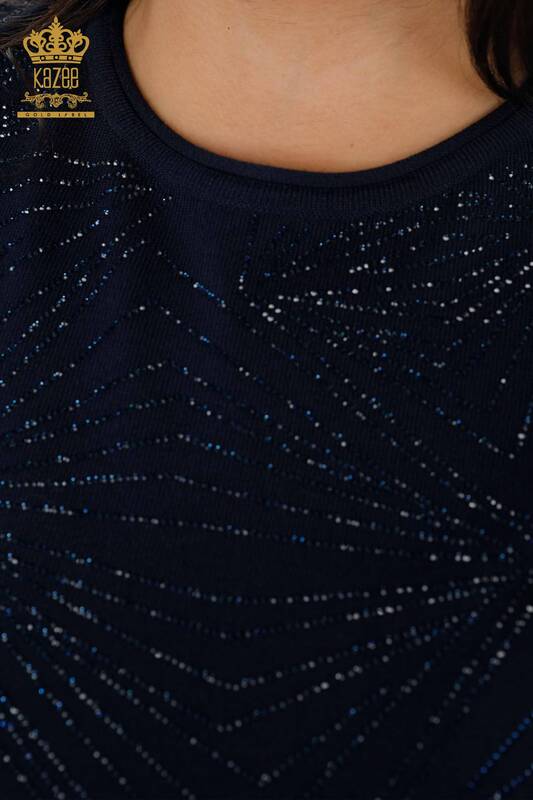 Женский трикотаж свитер оптом американка круглый вырез с стразами - 16951 | КАZЕЕ