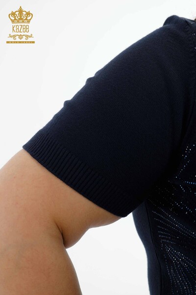 Женский трикотаж свитер оптом американка круглый вырез с стразами - 16951 | КАZЕЕ - Thumbnail