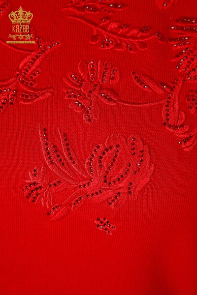 Женский трикотаж свитер оптом американка круглый вырез вышивка цветы - 16849 | КАZЕЕ - Thumbnail