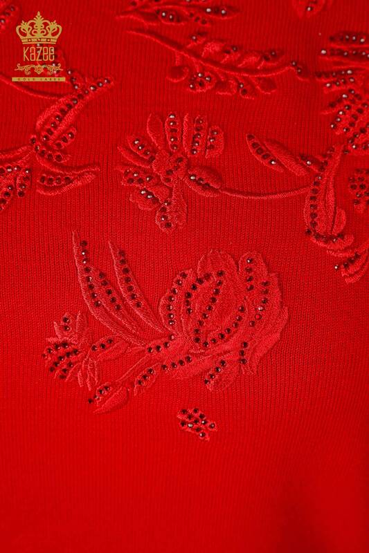 Женский трикотаж свитер оптом американка круглый вырез вышивка цветы - 16849 | КАZЕЕ
