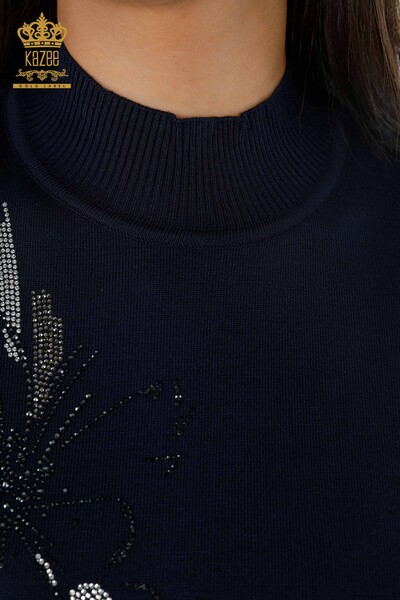 Женский трикотаж свитер оптом американка с стразами цветы - 16693 | КАZЕЕ - Thumbnail