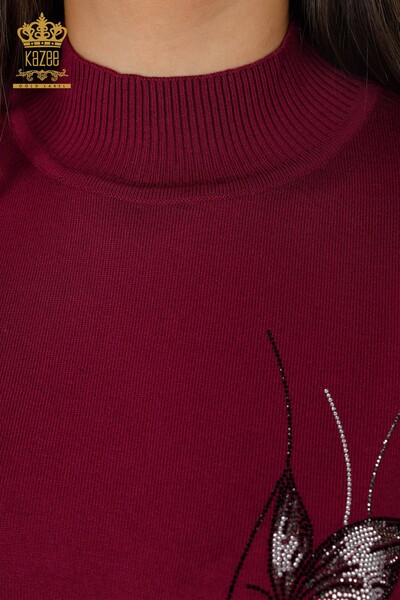 Женский трикотаж свитер оптом американка стойка воротник бабочка из камней - 16898 | КАZЕЕ - Thumbnail