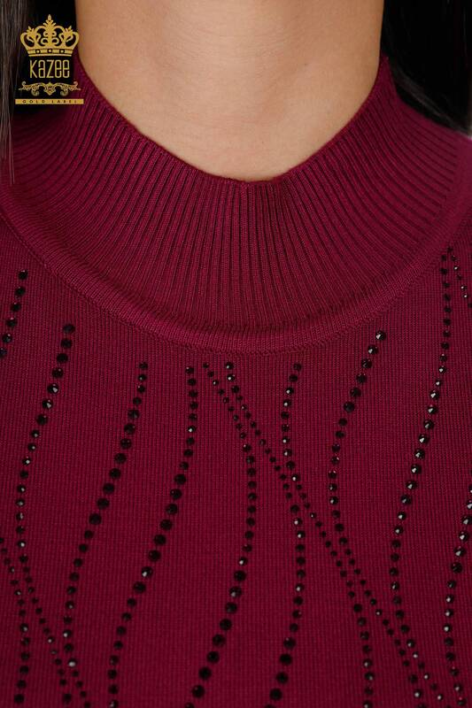 Женский трикотаж свитер оптом американка стойка воротник с камнями - 16718 | КАZЕЕ