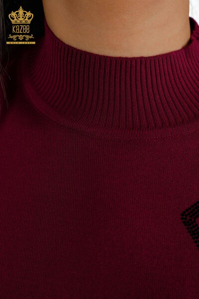 Женский трикотаж свитер оптом американка стойка воротник с камнями геометрия - 16695 | КАZЕЕ - Thumbnail