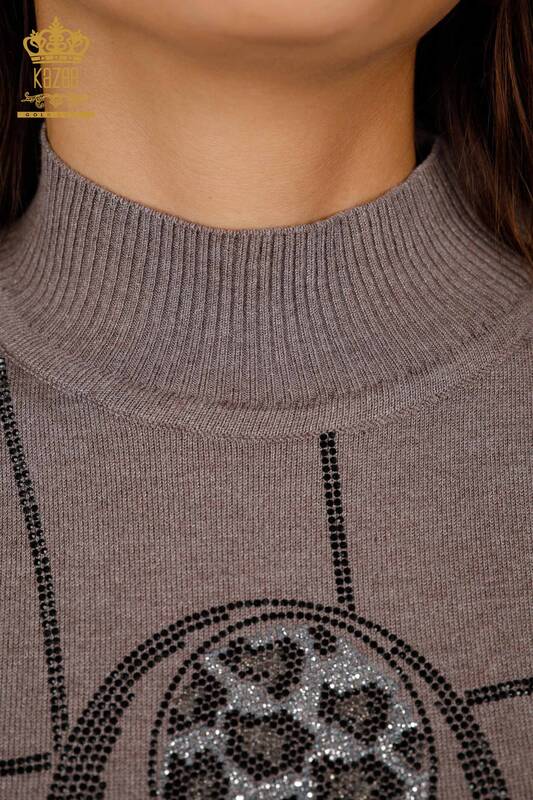 Женский трикотаж свитер оптом американка стойка воротник с камнями шары - 16774 | КАZЕЕ