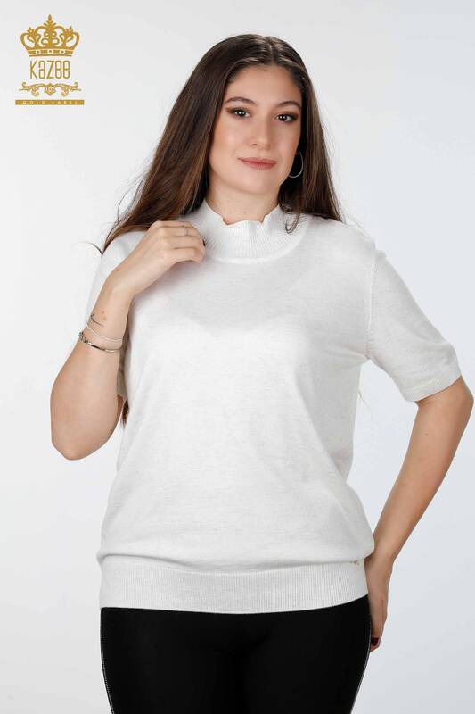 Женский трикотаж свитер оптом американка стойка воротник с люрексом базовый - 16686 | КАZЕЕ