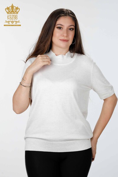 Женский трикотаж свитер оптом американка стойка воротник с люриксом базовый - 16685 | КАZЕЕ - Thumbnail