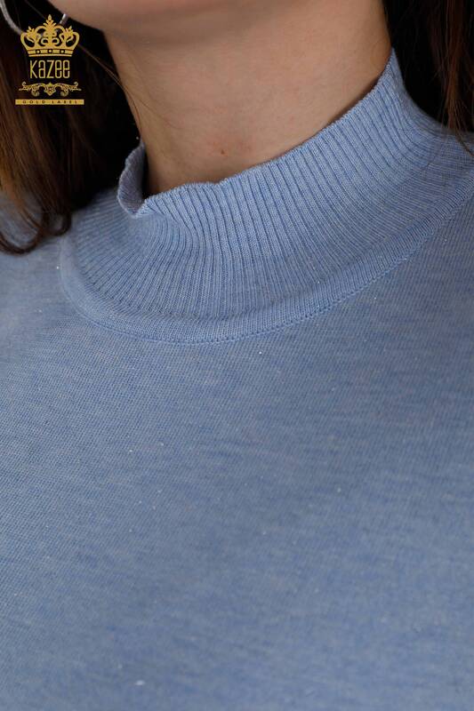 Женский трикотаж свитер оптом американка стойка воротник с люриксом базовый - 16685 | КАZЕЕ
