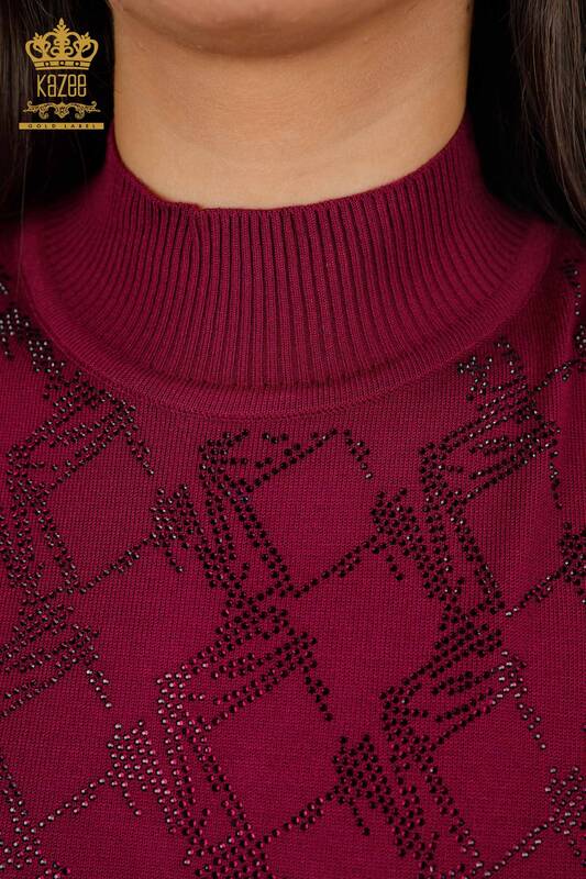 Женский трикотаж свитер оптом американка стойка воротник с стразами - 16710 | КАZЕЕ