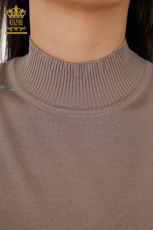 Женский трикотаж свитер оптом американка стойка воротник с стразами - 16712 | КАZЕЕ