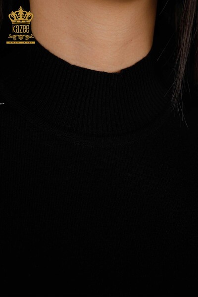 Женский трикотаж свитер оптом американка стойка воротник с стразами - 16712 | КАZЕЕ - Thumbnail