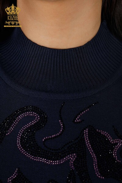 Женский трикотаж свитер оптом американка стойка воротник с стразами - 16973 | КАZЕЕ - Thumbnail