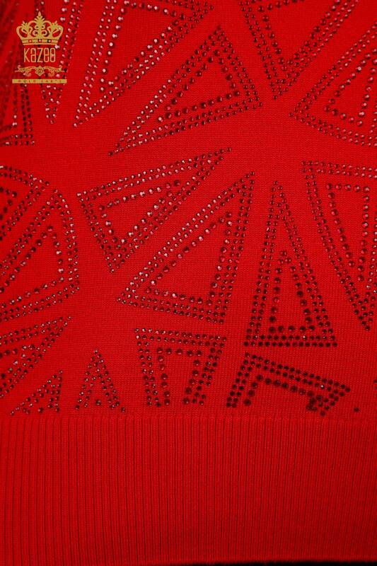 Женский трикотаж свитер оптом американка стойка воротник треугольник с камнями - 16931 | КАZЕЕ