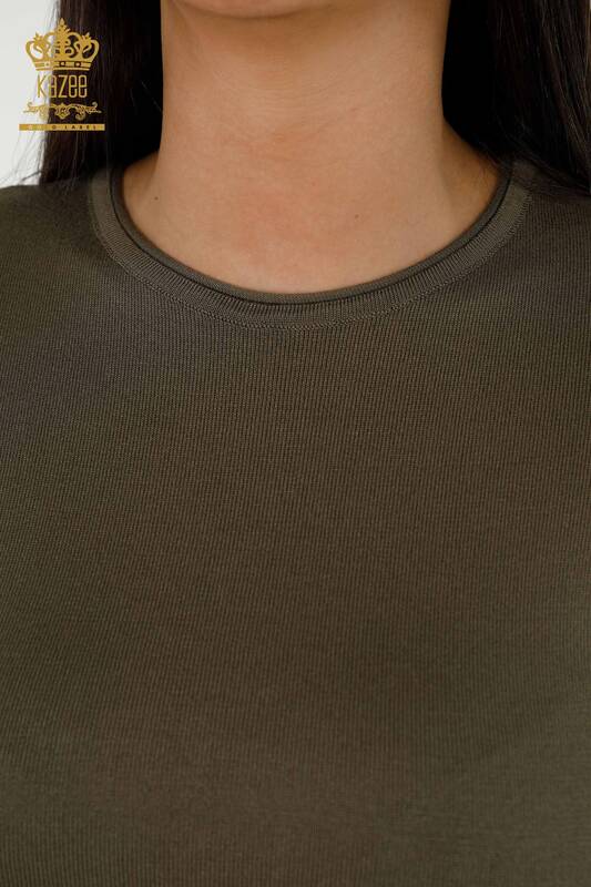 Женский трикотажный свитер оптом - американская модель - хаки - 15943 | КАZEE