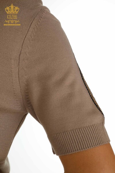 Женский вязаный свитер американской модели норки оптом - 30534 | КAZEE - Thumbnail