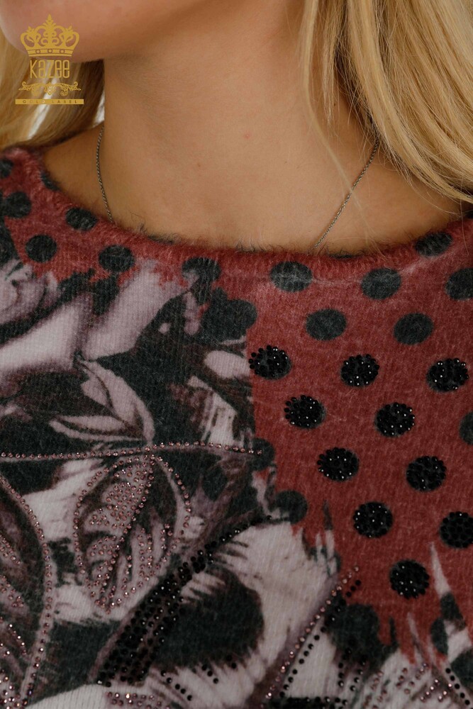 Женский трикотаж Свитер оптом Ангора Коричневый - 16000 | КАZEE - 4