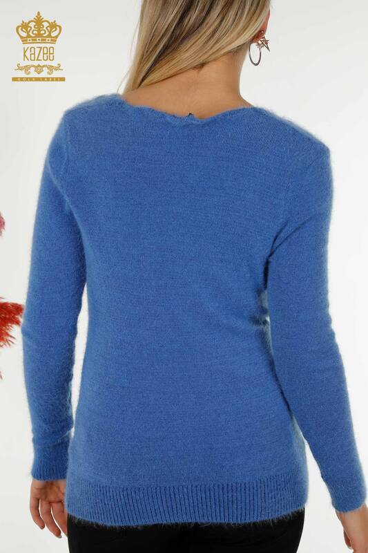 Женский трикотажный свитер оптом Ангора Синий - 18474 | КАZEE
