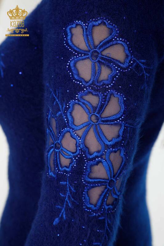 женский трикотаж свитер оптом ангора тюль деталь электрический цвет - 18918 | КАZEE