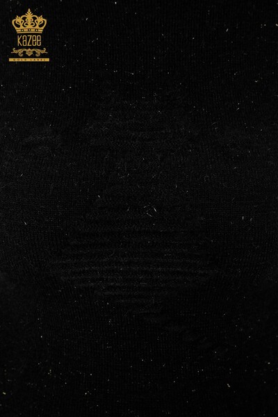 женский трикотаж свитер оптом Ангора стоячий воротник черный - 19071 | КАZEE - Thumbnail (2)