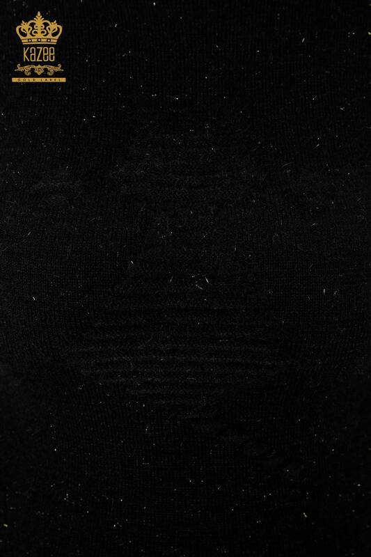 женский трикотаж свитер оптом Ангора стоячий воротник черный - 19071 | КАZEE