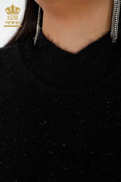женский трикотаж свитер оптом Ангора стоячий воротник черный - 19071 | КАZEE - 4