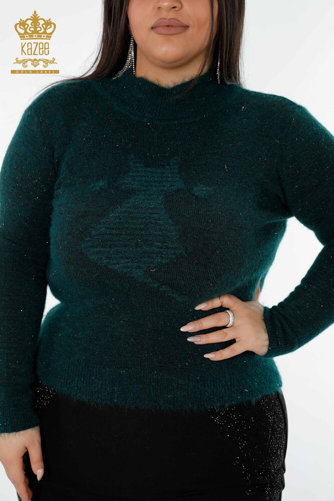 Женский Трикотаж Свитер Оптом Ангора Воротник Стенд Нефти - 19071 | КАZЕЕ - 2