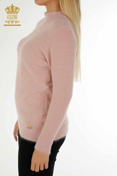 Женский трикотажный свитер оптом Базовый Ангора Пудра - 18830 | КАZEE - Thumbnail