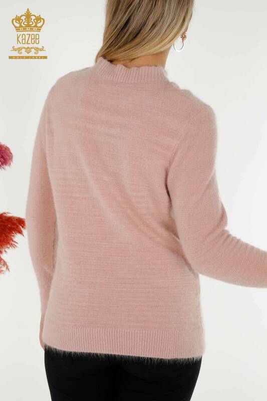 Женский трикотажный свитер оптом Базовый Ангора Пудра - 18830 | КАZEE