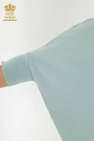 Женский трикотажный свитер оптом - Базовый - Голубой - 30241 | КАZEE - Thumbnail