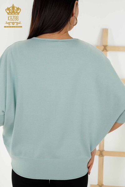Женский трикотажный свитер оптом - Базовый - Голубой - 30241 | КАZEE - Thumbnail