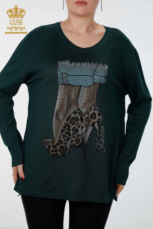 Женский трикотаж свитер оптом круглый вырез с камнями- 16623 | КАZЕЕ